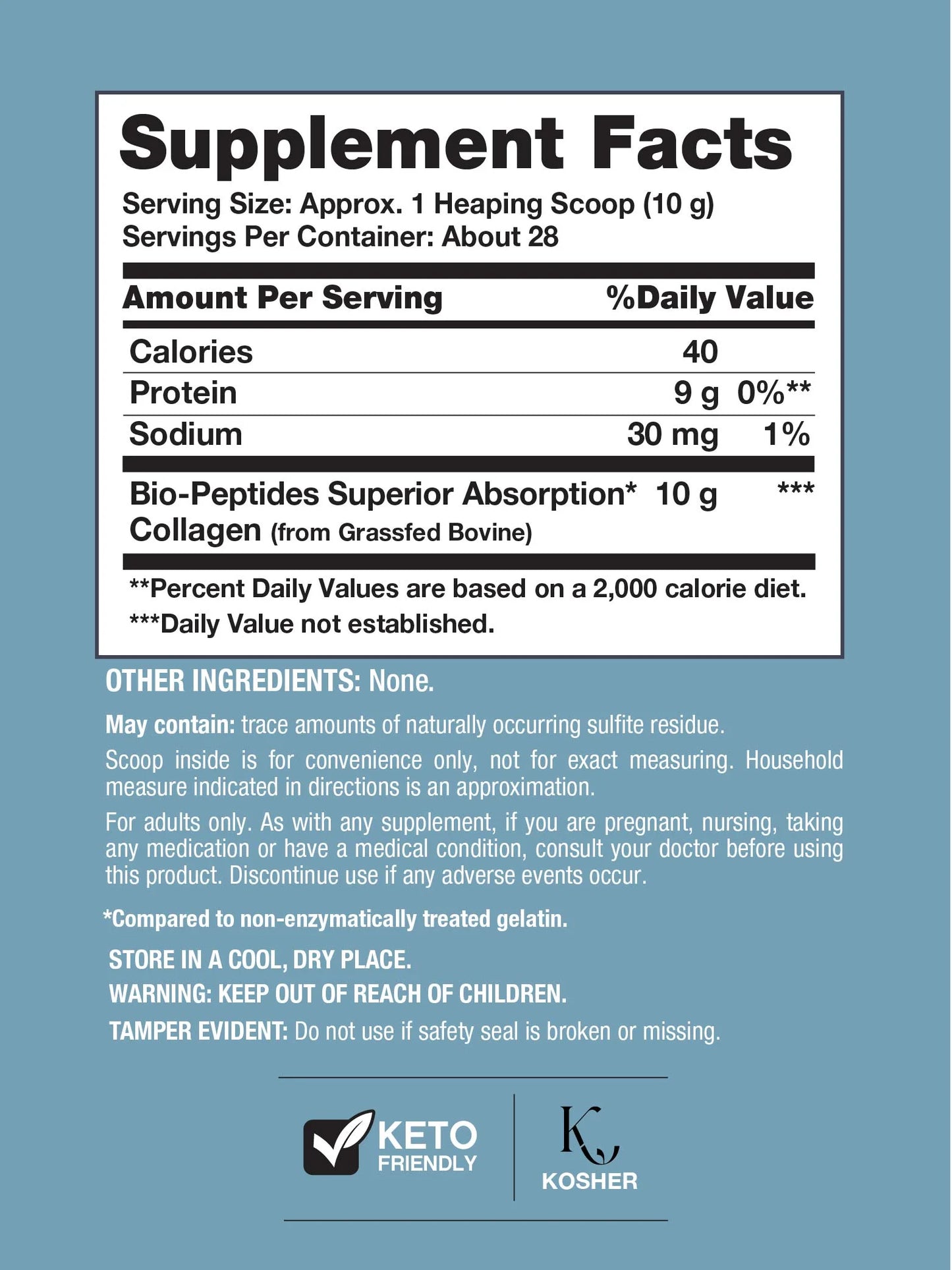 Collagen Bio-Peptides Powder | 10Oz | Super Hair, Skin, and Nails | Superior Absorption | Grassfed Protein Supplement | Advanced with 18 Essential Amino Acids